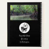 Wild Iguana Silhouette Monogram Foto Planner (Achterkant)