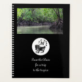 Wild Iguana Silhouette Monogram Foto Planner (Voorkant)