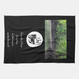 Wild Iguana Silhouette Monogram Foto Theedoek