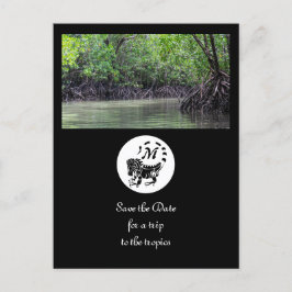 Wild Iguana Silhouette Monogram Foto Uitnodiging Briefkaart