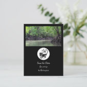 Wild Iguana Silhouette Monogram Foto Uitnodiging Briefkaart (Staand voorkant)