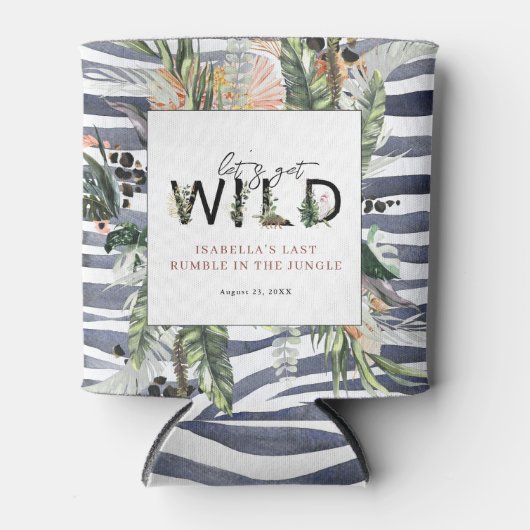 Wild in de liefde | Oerwoud Vrijgezellenfeest Blikjeskoeler (Voorkant)