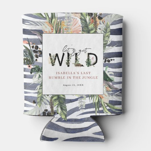 Wild in de liefde | Oerwoud Vrijgezellenfeest Blikjeskoeler (Achterkant)