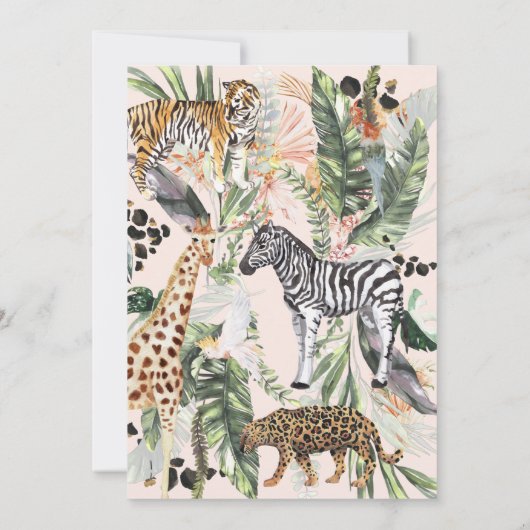 Wild in de liefde | Oerwoud Vrijgezellenfeest Kaart (Achterkant)