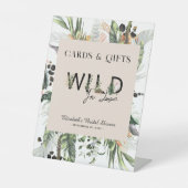 Wild in de liefde | Oerwoud Vrijgezellenfeest Reclamebord Met Voetstuk (Voorkant)