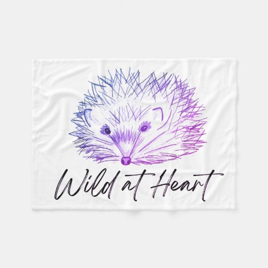 Wild in hart egel tekening fleece deken (Voorkant (Horizontaal))