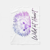 Wild in hart egel tekening fleece deken (Voorkant)