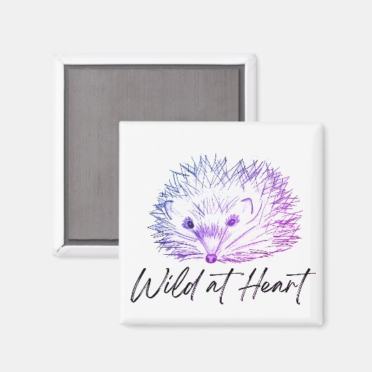 Wild in hart egel tekening magneet (Voorkant / Achterkant)