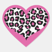 Wild in Heart Leopard Print Hart Sticker (Voorkant)