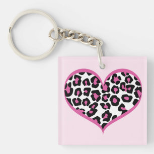 Wild in Heart Leopard Print Sleutelhanger