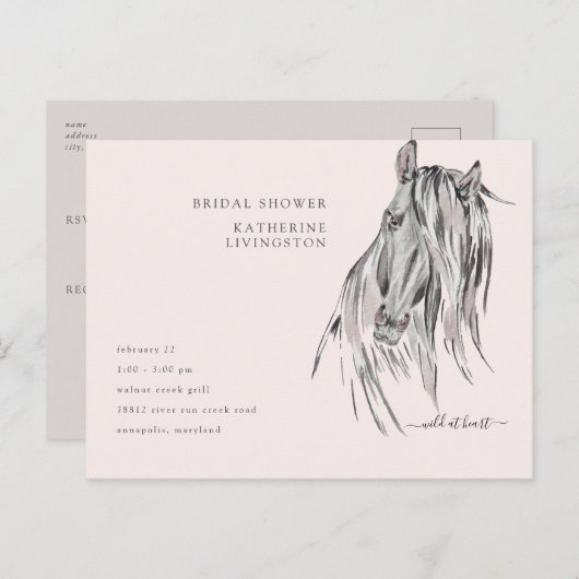 Wild in Waterverf-Vrijgezellenfeest van het hart Uitnodiging Briefkaart (Voorkant / Achterkant)