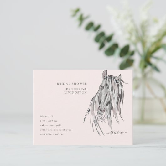 Wild in Waterverf-Vrijgezellenfeest van het hart Uitnodiging Briefkaart (Staand voorkant)