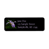 Wild Iris Flower Paars Floral Etiket (Voorkant)