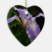 Wild Iris Flower Paars Floral Keramisch Ornament (Rechts)