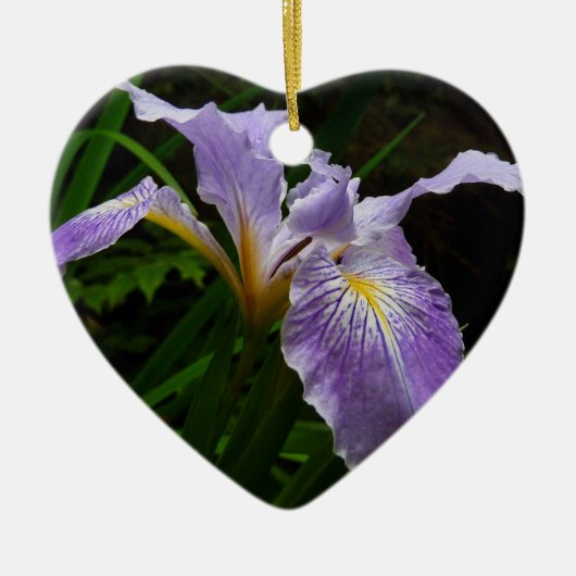 Wild Iris Flower Paars Floral Keramisch Ornament (Voorkant)
