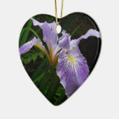 Wild Iris Flower Paars Floral Keramisch Ornament (Links)