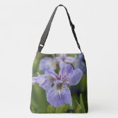 Wild Iris Paarse bloemenzak Crossbody Tas (Achterkant)