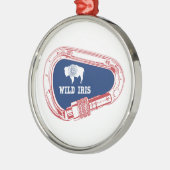 Wild Iris tijdens het beklimmen Carabiner Metalen Ornament (Links)