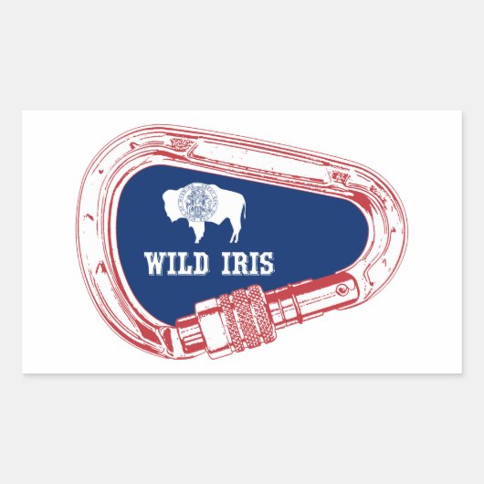 Wild Iris tijdens het beklimmen Carabiner Rechthoekige Sticker (Voorkant)