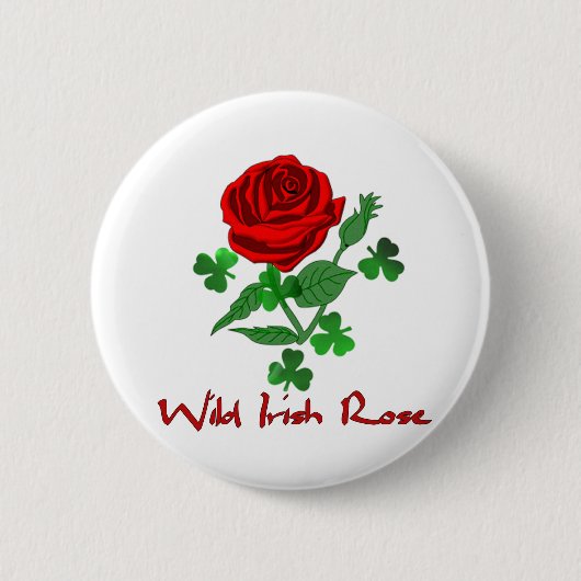 Wild Irish Roos Ronde Button 5,7 Cm (Voorkant)