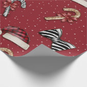 Wild & Joyful Luipaard Geruite Kerst Inpakpapier (Hoek)