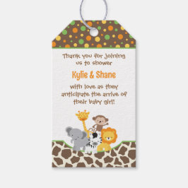Wild Jungle Animals Baby Shower Favor Gift Tag Cadeaulabel