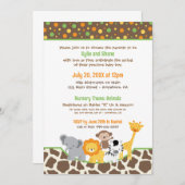 Wild Jungle Animals Baby Shower Invitation Kaart (Voorkant / Achterkant)