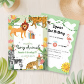 Wild Jungle Birthday Invitation Kaart