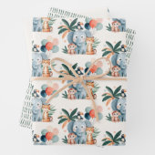 Wild Jungle Birthday Party Pattern Inpakpapier Vel (In situ)
