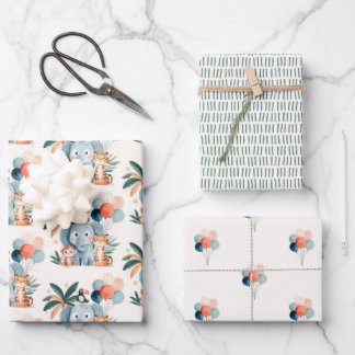 Wild Jungle Birthday Party Pattern Inpakpapier Vel