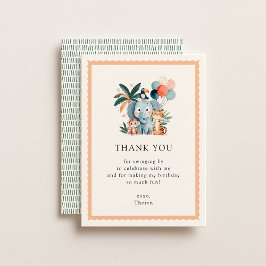 Wild Jungle Birthday Party Thank You Card Kaart