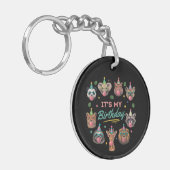 Wild Jungle Dieren Verjaardagsfeest Ontwerp Sleutelhanger (Voorkant Links)