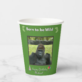 Wild Jungle Gorilla Birthday Design Papieren Bekers