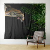 Wild Jungle Roaring Tiger Tapestry Wandkleed (In Situ (horizontaal))