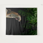 Wild Jungle Roaring Tiger Tapestry Wandkleed (Voorkant (horizontaal))