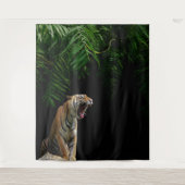 Wild Jungle Roaring Tiger Tapestry Wandkleed (Voorkant)