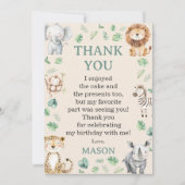 Wild Jungle Safari Animals Birthday Bedankkaart (Voorkant)