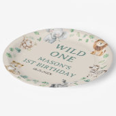 Wild Jungle Safari Animals Birthday Papieren Bordje (Gekanteld)