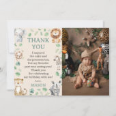 Wild Jungle Safari Animals Birthday Photo Bedankkaart (Voorkant)