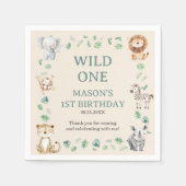 Wild Jungle Safari Animals Birthday Servet (Voorkant)