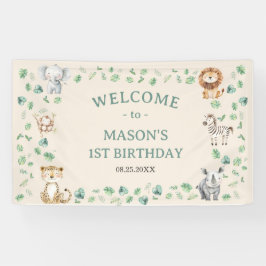 Wild Jungle Safari Animals Birthday Spandoek