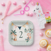 Wild Jungle Theme Birthday Party Papieren Bordje (Feest)