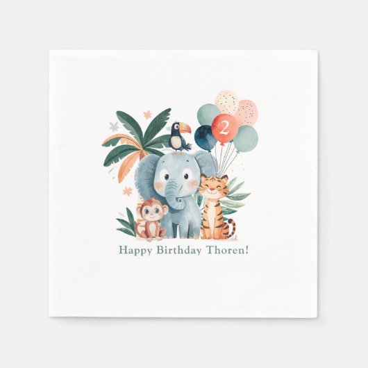 Wild Jungle Theme Birthday Party Servet (Voorkant)