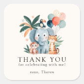 Wild Jungle Theme Birthday Party Vierkante Sticker (Voorkant)