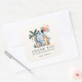 Wild Jungle Theme Birthday Party Vierkante Sticker (Envelop)