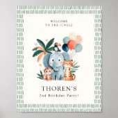 Wild Jungle Theme Birthday Party Welcome Poster (Voorkant)