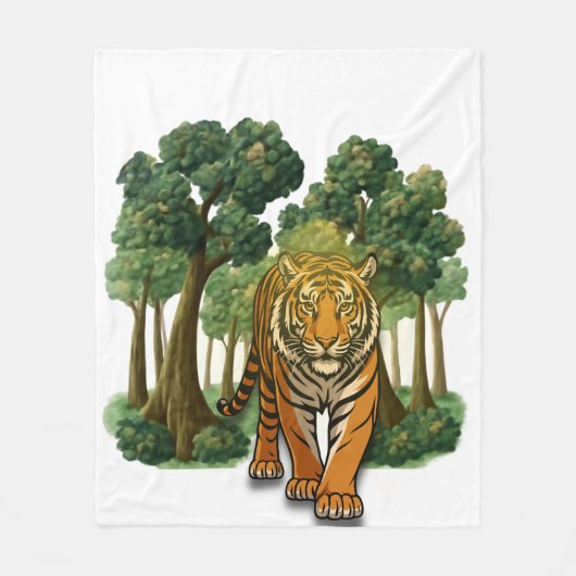 “Wild Jungle Tiger – Nature-Inspired Magnetic Fram Fleece Deken (Voorkant)
