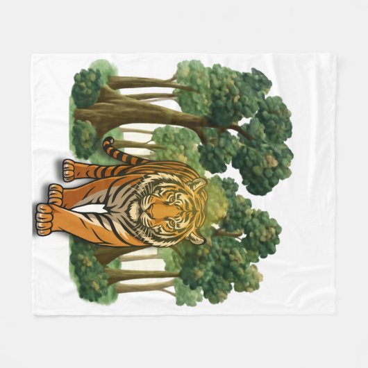 “Wild Jungle Tiger – Nature-Inspired Magnetic Fram Fleece Deken (Voorkant (Horizontaal))