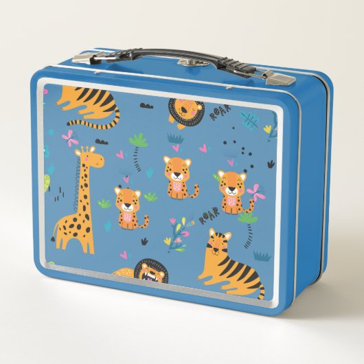 Wild Jungle Tigers Giraffes & Lions pattern  (Achterkant)