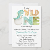 Wild Jurassic Dinosaur Baby shower Kaart (Voorkant)
